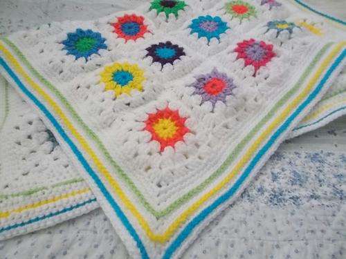 Colour Burst Crochet Baby Blanket